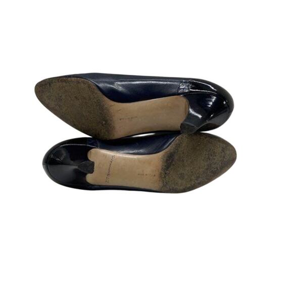 Authenticated Ferragamo Navy Reptile Leather Pumps - Picture 7 of 10